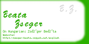 beata zseger business card